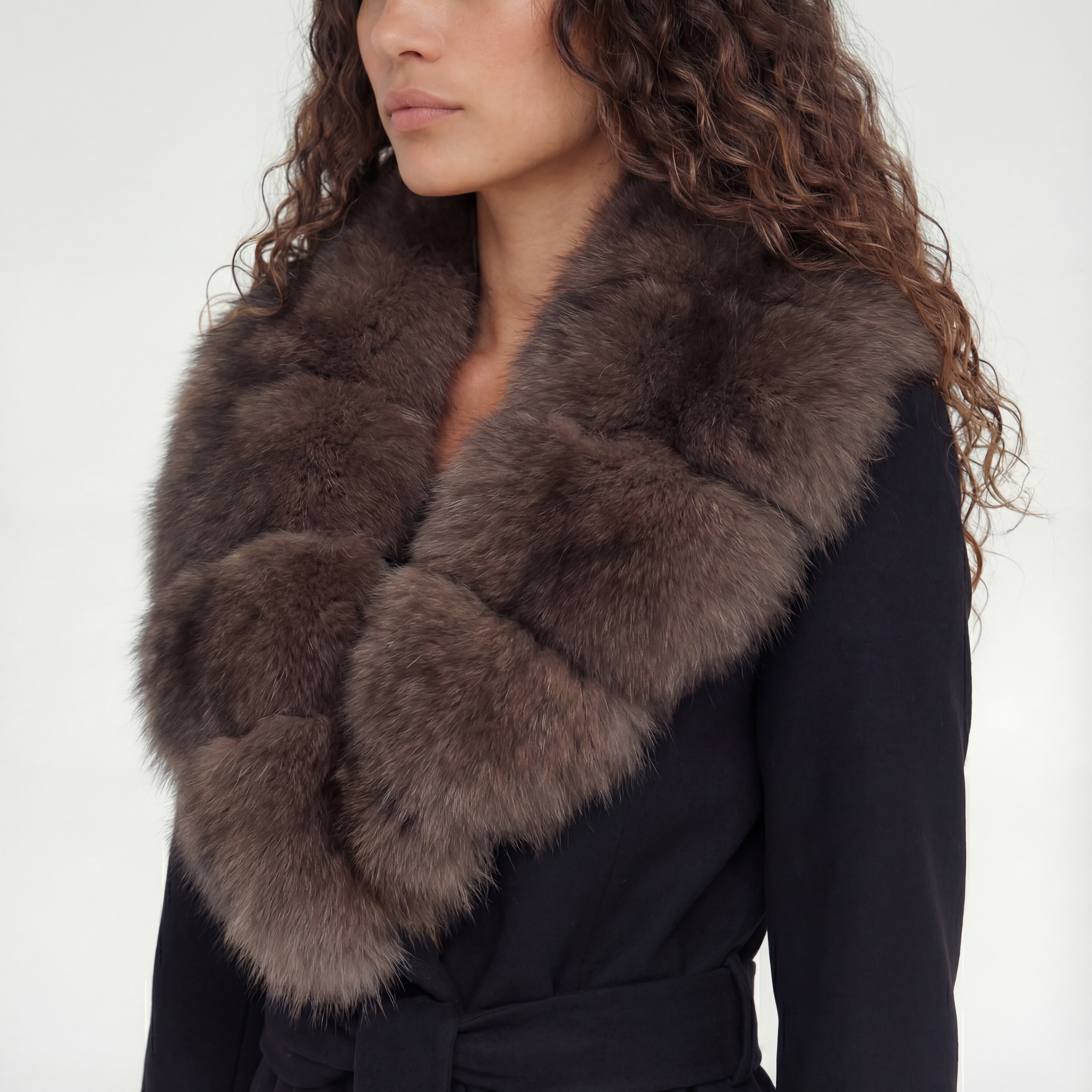 Imperia Fur-Collar Coat – Black